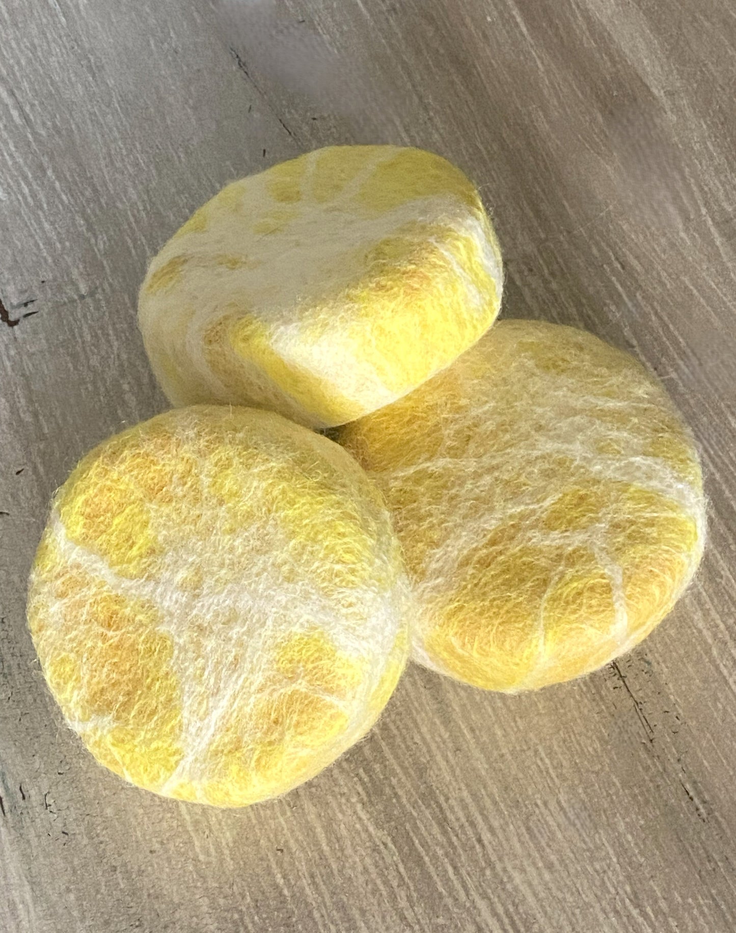 Round Lemon Meringue Felted Soap Bar